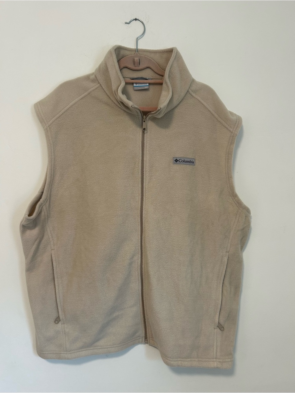 Columbia Men's Tan Fleece Vest - Full Zip Sleeveless